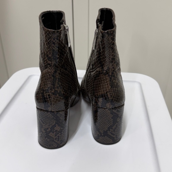 Zara Dark Brown Snakeskin Ankle Boots - Picture 4 of 5